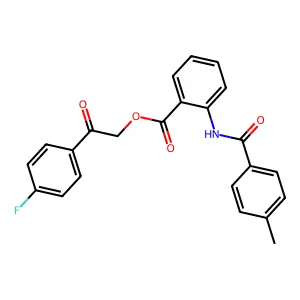 2-(4-Fluorophenyl)-2-oxoethyl 2-[(4-methylbenzoyl)amino]benzoate structure