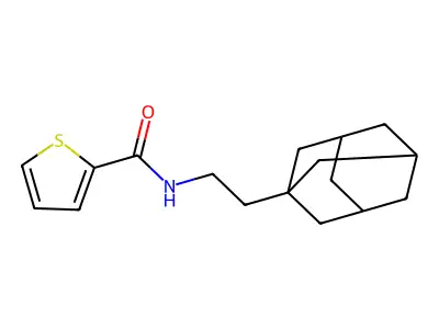 N-[2-(adamantan-1-yl)ethyl]thiophene-2-carboxamide structure