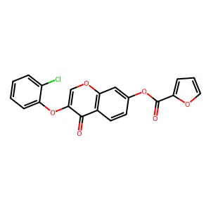 3-(2-chlorophenoxy)-4-oxo-4H-chromen-7-yl furan-2-carboxylate structure