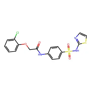 2-(2-chlorophenoxy)-N-[4-(1,3-thiazol-2-ylsulfamoyl)phenyl]acetamide structure