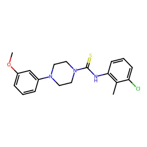 N-(3-chloro-2-methylphenyl)-4-(3-methoxyphenyl)piperazine-1-carbothioamide structure