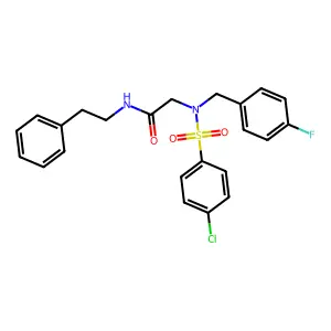 N~2~-[(4-chlorophenyl)sulfonyl]-N~2~-(4-fluorobenzyl)-N-(2-phenylethyl)glycinamide structure