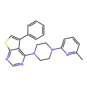 4-(4-(6-Methylpyridin-2-yl)piperazin-1-yl)-5-phenylthieno[2,3-d]pyrimidine structure