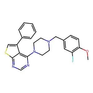 4-[4-(3-Fluoro-4-methoxybenzyl)piperazin-1-yl]-5-phenylthieno[2,3-d]pyrimidine structure