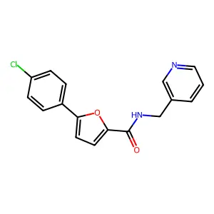 5-(4-chlorophenyl)-N-(pyridin-3-ylmethyl)furan-2-carboxamide structure