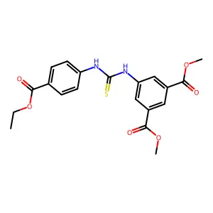 Ethyl 4-[({[3,5-bis(methoxycarbonyl)phenyl]amino}thioxomethyl)amino]benzoate structure