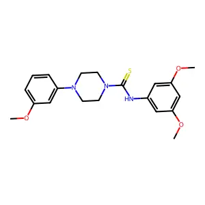 N-(3,5-dimethoxyphenyl)-4-(3-methoxyphenyl)piperazine-1-carbothioamide structure