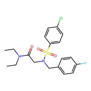 2-[(4-chlorophenyl)sulfonyl-[(4-fluorophenyl)methyl]amino]-N,N-diethylacetamide structure