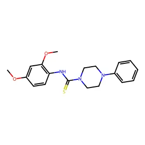 N-(2,4-dimethoxyphenyl)-4-phenylpiperazine-1-carbothioamide structure