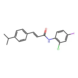 (E)-N-(2-chloro-4-iodophenyl)-3-(4-propan-2-ylphenyl)prop-2-enamide structure