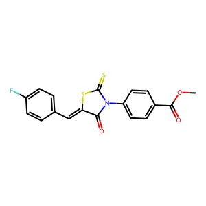 methyl 4-[(5E)-5-(4-fluorobenzylidene)-4-oxo-2-thioxo-1,3-thiazolidin-3-yl]benzoate structure