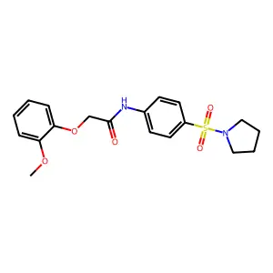 2-(2-methoxyphenoxy)-N-[4-(1-pyrrolidinylsulfonyl)phenyl]acetamide structure
