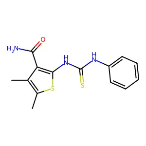 4,5-Dimethyl-2-(phenylcarbamothioylamino)thiophene-3-carboxamide structure