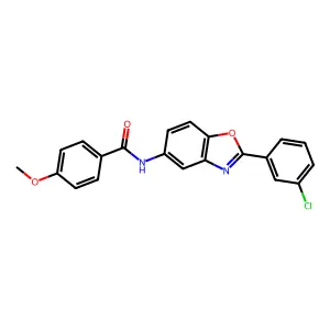 N-[2-(3-chlorophenyl)-1,3-benzoxazol-5-yl]-4-methoxybenzamide structure