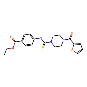 Ethyl 4-({[4-(2-furylcarbonyl)piperazinyl]thioxomethyl}amino)benzoate structure