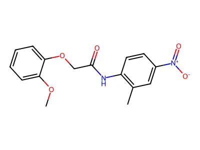 2-(2-methoxyphenoxy)-N-(2-methyl-4-nitrophenyl)acetamide structure