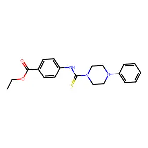 Ethyl 4-{[(4-phenylpiperazinyl)thioxomethyl]amino}benzoate structure