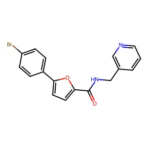 5-(4-bromophenyl)-N-(pyridin-3-ylmethyl)furan-2-carboxamide structure