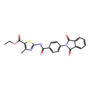 Ethyl 2-(4-(1,3-dioxoisoindolin-2-yl)benzamido)-4-methylthiazole-5-carboxylate structure