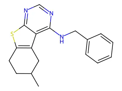 N-benzyl-6-methyl-5,6,7,8-tetrahydro-[1]benzothiolo[2,3-d]pyrimidin-4-amine structure