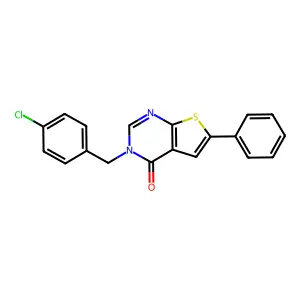 3-[(4-Chlorophenyl)methyl]-6-phenylthieno[2,3-d]pyrimidin-4-one structure