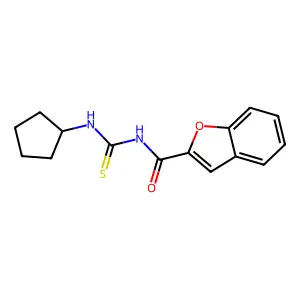 N-(cyclopentylcarbamothioyl)-1-benzofuran-2-carboxamide structure