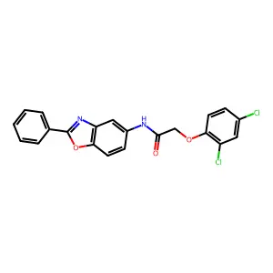 2-(2,4-dichlorophenoxy)-N-(2-phenyl-1,3-benzoxazol-5-yl)acetamide structure