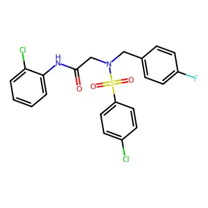 N-(2-chlorophenyl)-2-[(4-chlorophenyl)sulfonyl-[(4-fluorophenyl)methyl]amino]acetamide structure