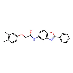 2-(3,4-dimethylphenoxy)-N-(2-phenyl-1,3-benzoxazol-5-yl)acetamide structure