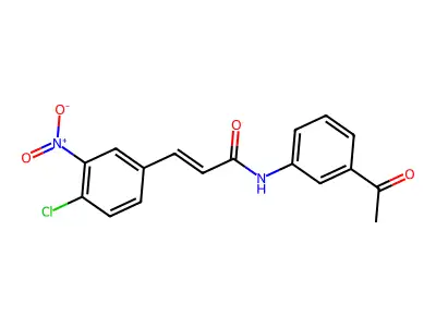 (E)-N-(3-acetylphenyl)-3-(4-chloro-3-nitrophenyl)prop-2-enamide structure