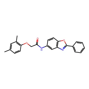 2-(2,4-dimethylphenoxy)-N-(2-phenyl-1,3-benzoxazol-5-yl)acetamide structure