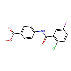 Methyl 4-{[(2-chloro-5-iodophenyl)carbonyl]amino}benzoate structure