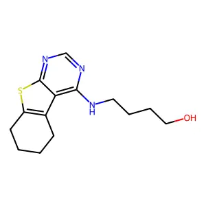 4-(5,6,7,8-Tetrahydro-[1]benzothiolo[2,3-d]pyrimidin-4-ylamino)butan-1-ol structure