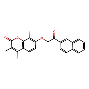3,4,8-trimethyl-7-[2-(2-naphthyl)-2-oxoethoxy]-2H-chromen-2-one structure