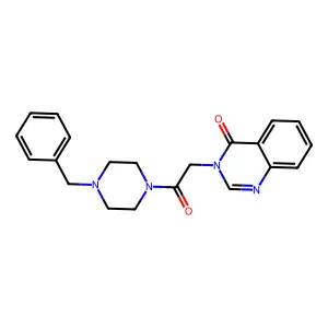 3-[2-(4-benzyl-1-piperazinyl)-2-oxoethyl]-4(3H)-quinazolinone structure