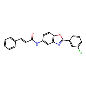 (E)-N-[2-(3-chlorophenyl)-1,3-benzoxazol-5-yl]-3-phenylprop-2-enamide structure