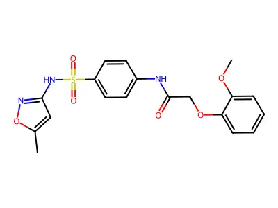 2-(2-methoxyphenoxy)-N-(4-(N-(5-methylisoxazol-3-yl)sulfamoyl)phenyl)acetamide structure