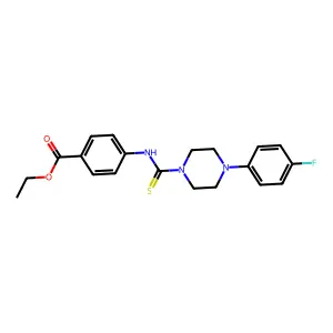 Ethyl 4-({[4-(4-fluorophenyl)piperazinyl]thioxomethyl}amino)benzoate structure