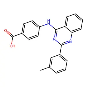 4-((2-(m-Tolyl)quinazolin-4-yl)amino)benzoic acid structure