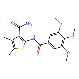 4,5-Dimethyl-2-(3,4,5-trimethoxybenzamido)thiophene-3-carboxamide structure