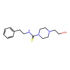 4-(2-hydroxyethyl)-N-(2-phenylethyl)piperazine-1-carbothioamide structure