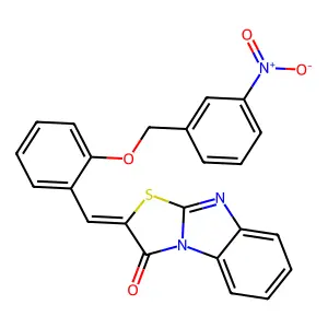 (2Z)-2-{2-[(3-nitrobenzyl)oxy]benzylidene}[1,3]thiazolo[3,2-a]benzimidazol-3(2H)-one structure