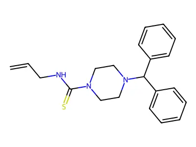 4-(diphenylmethyl)-N-(prop-2-en-1-yl)piperazine-1-carbothioamide structure