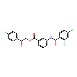 2-(4-Fluorophenyl)-2-oxoethyl 3-[(2,4-dichlorobenzoyl)amino]benzoate structure