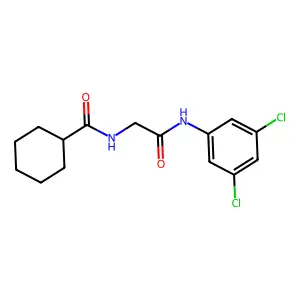 N-(3,5-dichlorophenyl)-2-(cyclohexylcarbonylamino)acetamide structure