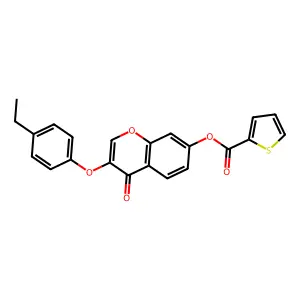 3-(4-ethylphenoxy)-4-oxo-4H-chromen-7-yl thiophene-2-carboxylate structure
