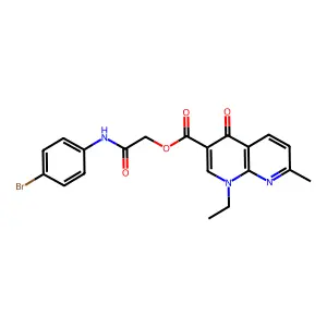 [2-(4-bromoanilino)-2-oxoethyl] 1-ethyl-7-methyl-4-oxo-1,8-naphthyridine-3-carboxylate structure