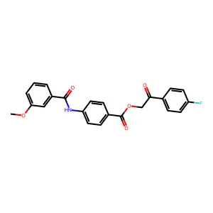 2-(4-Fluorophenyl)-2-oxoethyl 4-[(3-methoxybenzoyl)amino]benzoate structure