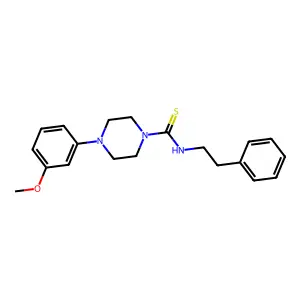 4-(3-methoxyphenyl)-N-(2-phenylethyl)piperazine-1-carbothioamide structure