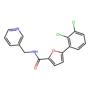 5-(2,3-dichlorophenyl)-N-(pyridin-3-ylmethyl)furan-2-carboxamide structure